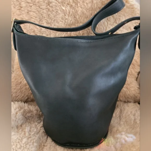 Coach Vintage Duffle Sac 9085 Forest Green Leather XL Feed Shoulder Bag 1994 USA - Picture 1 of 14